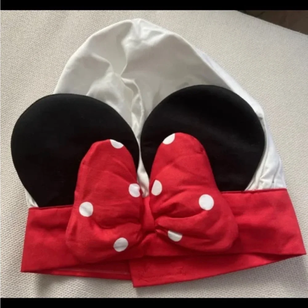 Disney Minnie Mouse Chef's Hat White with Black Ears and Polka Dot Red Bow Child